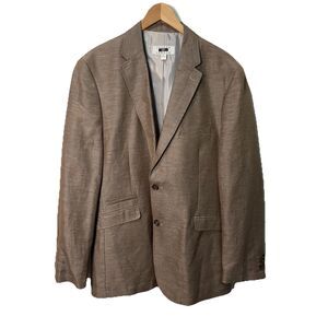 Men’s XL NWOT Joseph Abboud Tan Blazer Sport Coat Linen Blend Fully Lined